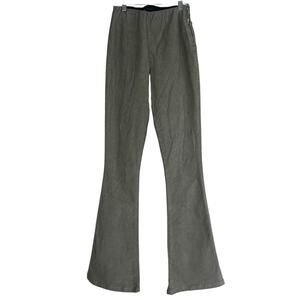 ASOS Pants Womens 0 Green Corduroy High Rise Flare Stretch 70s Retro Minimalist